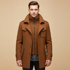 Dean | Men's Wool Blend Winter Coat, Structured Trench-Inspired Coat | Bella Blue
