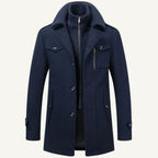 Dean | Men's Wool Blend Winter Coat, Structured Trench-Inspired Coat | Bella Blue
