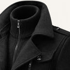 Dean | Men's Wool Blend Winter Coat, Structured Trench-Inspired Coat | Bella Blue