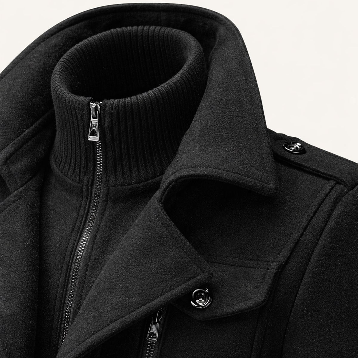 Dean | Men's Wool Blend Winter Coat, Structured Trench-Inspired Coat | Bella Blue