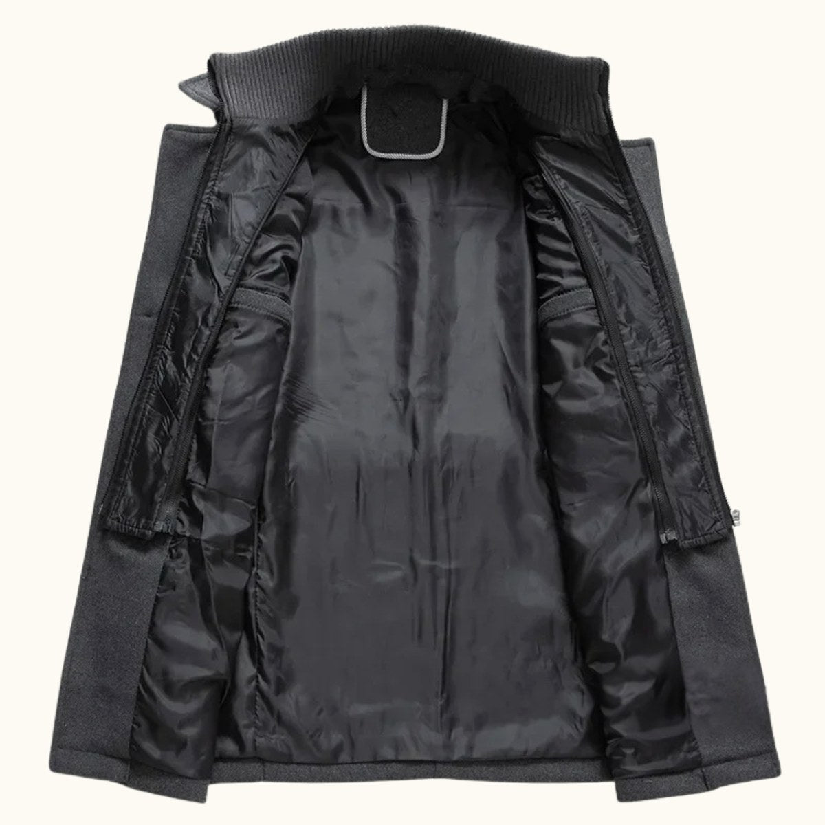 Dean | Men's Wool Blend Winter Coat, Structured Trench-Inspired Coat | Bella Blue