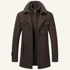 Dean | Men's Wool Blend Winter Coat, Structured Trench-Inspired Coat | Bella Blue