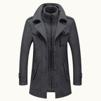 Dean | Men's Wool Blend Winter Coat, Structured Trench-Inspired Coat | Bella Blue
