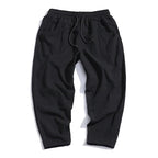 Declan | Men's Cropped Trousers with Drawstring Waist, Relaxed-Fit Casual Trousers | Bella Blue