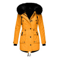 Delaney | Women's Hooded Parka Coat, Full-Length Winter Coat | Bella Blue | Gold