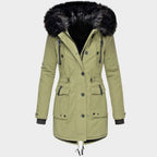 Delaney | Women's Hooded Parka Coat, Full-Length Winter Coat | Bella Blue | Green