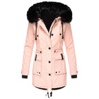 Delaney | Women's Hooded Parka Coat, Full-Length Winter Coat | Bella Blue | Pink