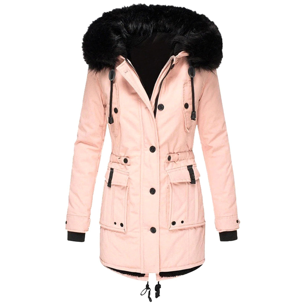 Delaney | Women's Hooded Parka Coat, Full-Length Winter Coat | Bella Blue | Pink