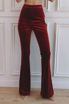 Delphine | Women's Single-Button Blazer Flare Trouser Set, Contrast Lapel Two-Piece Suit | Bella Blue