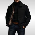 Derek | Men's Fleece Jacket, Lightweight Everyday Jacket | Bella Blue | Black