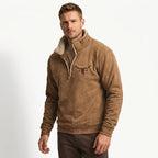 Derek | Men's Quarter-Zip Knit Jumper, Warm Autumn Jumper | Bella Blue
