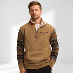 Derek | Men's Quarter-Zip Knit Jumper, Warm Autumn Jumper | Bella Blue