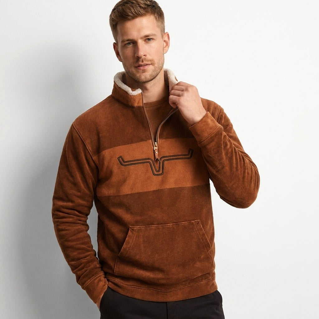 Derek | Men's Quarter-Zip Knit Jumper, Warm Autumn Jumper | Bella Blue
