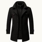 Derek | Women's Tailored Warm Coat, Structured Autumn Coat | Bella Blue | Black