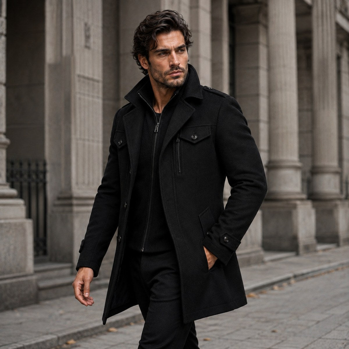 Derek | Women's Tailored Warm Coat, Structured Autumn Coat | Bella Blue