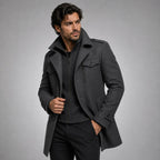 Derek | Women's Tailored Warm Coat, Structured Autumn Coat | Bella Blue
