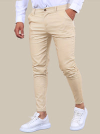 Desmond | Men's Skinny-Fit Stretch Chinos, Contemporary Tapered Trousers | Bella Blue