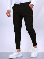 Desmond | Men's Skinny-Fit Stretch Chinos, Contemporary Tapered Trousers | Bella Blue