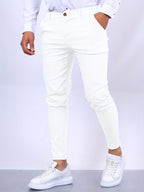 Desmond | Men's Skinny-Fit Stretch Chinos, Contemporary Tapered Trousers | Bella Blue