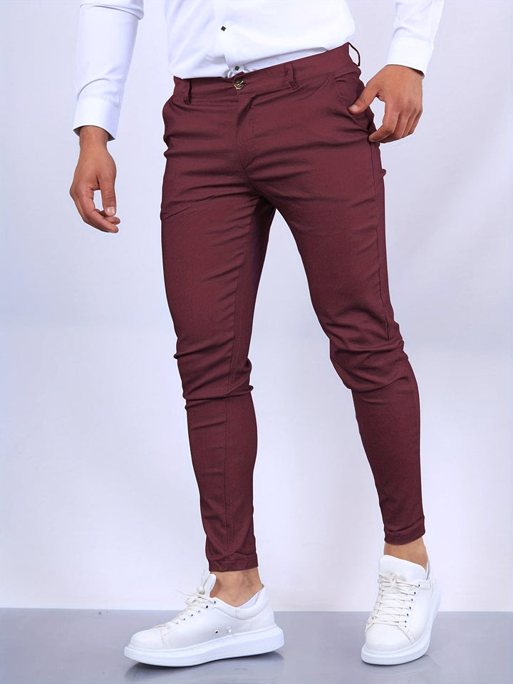 Desmond | Men's Skinny-Fit Stretch Chinos, Contemporary Tapered Trousers | Bella Blue