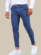 Desmond | Men's Skinny-Fit Stretch Chinos, Contemporary Tapered Trousers | Bella Blue