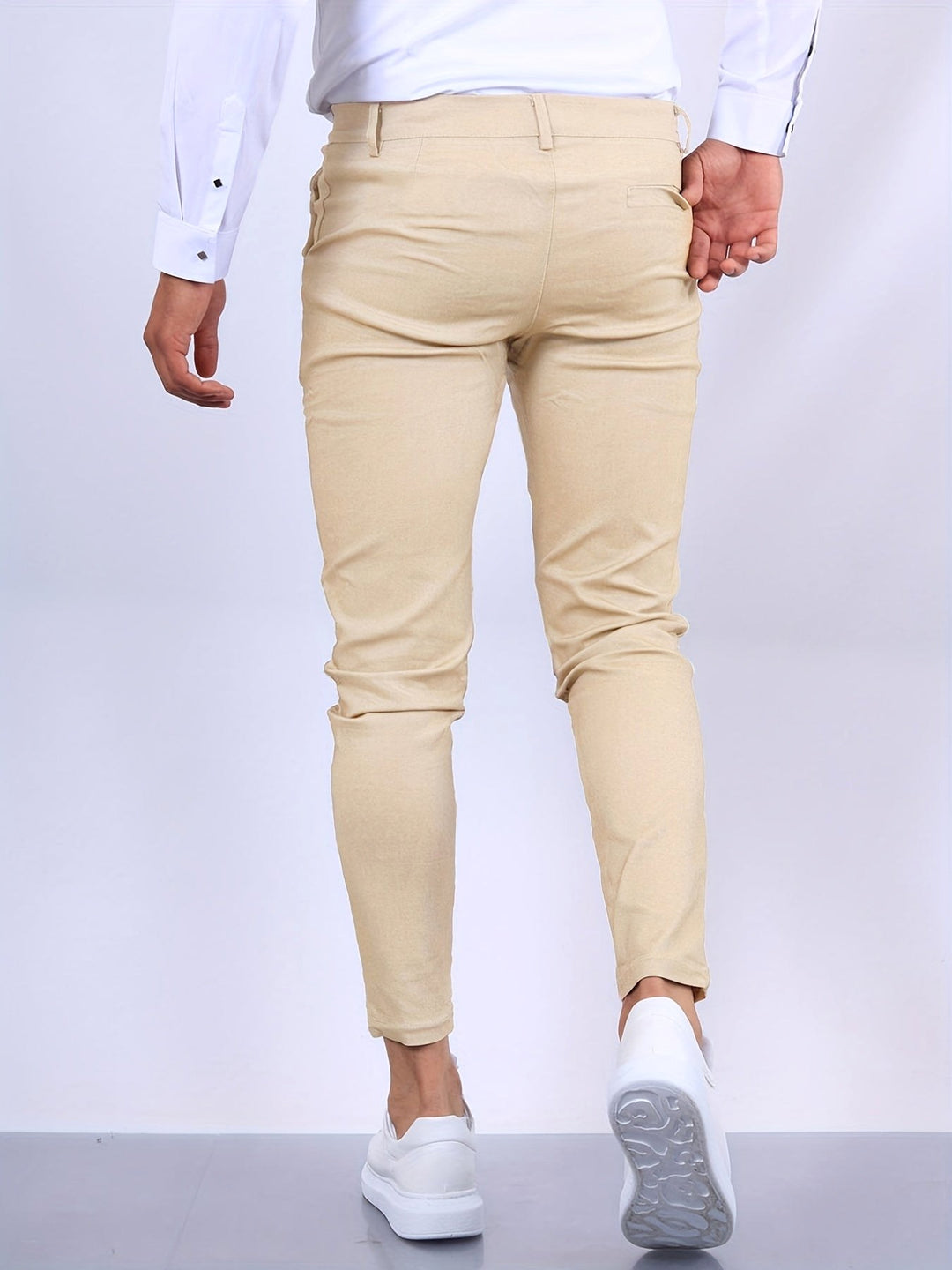 Desmond | Men's Skinny-Fit Stretch Chinos, Contemporary Tapered Trousers | Bella Blue