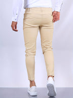 Desmond | Men's Skinny-Fit Stretch Chinos, Contemporary Tapered Trousers | Bella Blue