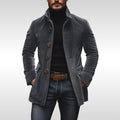 Detlef | Men's Corduroy Jacket with Structured Cut, Classic Autumn Jacket | Bella Blue | Grey