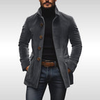 Detlef | Men's Corduroy Jacket with Structured Cut, Classic Autumn Jacket | Bella Blue | Grey