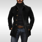 Detlef | Men's Corduroy Jacket with Structured Cut, Classic Autumn Jacket | Bella Blue | Grey