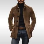 Detlef | Men's Corduroy Jacket with Structured Cut, Classic Autumn Jacket | Bella Blue | Grey