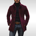 Detlef | Men's Corduroy Jacket with Structured Cut, Classic Autumn Jacket | Bella Blue | Grey