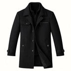 Devin | Men's Wool Blend Jacket, Tailored Smart Jacket | Bella Blue | Black