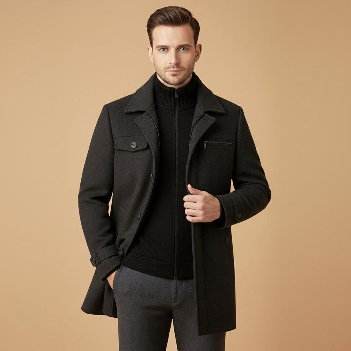 Devin | Men's Wool Blend Jacket, Tailored Smart Jacket | Bella Blue