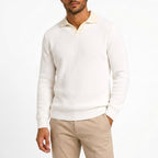 Devin | Women's Linen Popover Shirt with Stand Collar, Relaxed Resort Blouse | Bella Blue