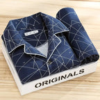 Dieter | Men's Striped Pyjamas with Long Sleeves, Two-Piece Pyjama Set | Bella Blue | East Bay