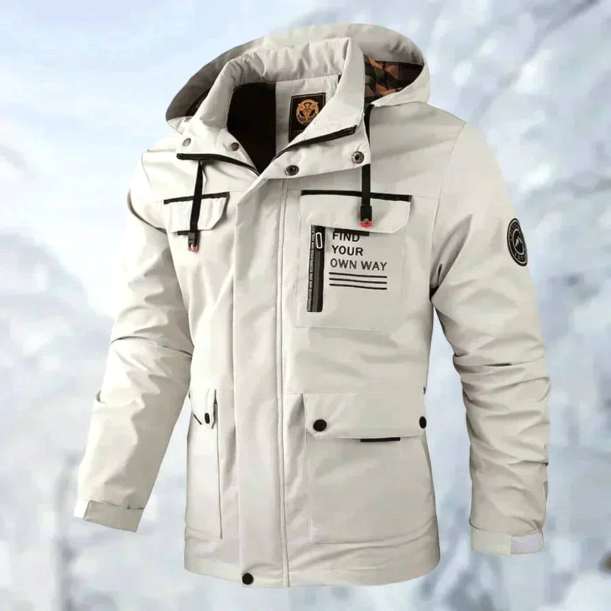 Dirk | Men's Waterproof Outdoor Jacket, Windproof Autumn Jacket | Bella Blue | White