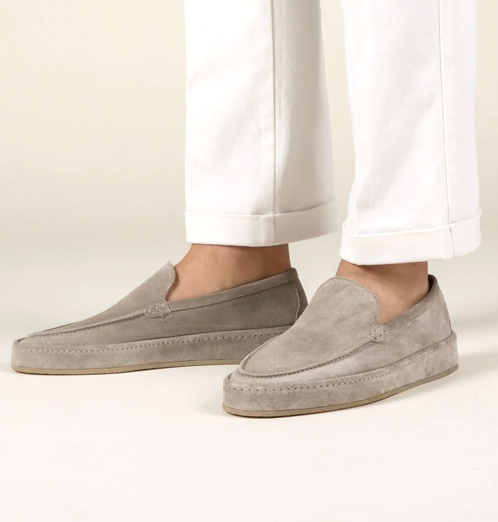 Dominic | Men's Slip-On Loafers with Cushioned Sole, Smart Casual Loafers | Bella Blue | Beige