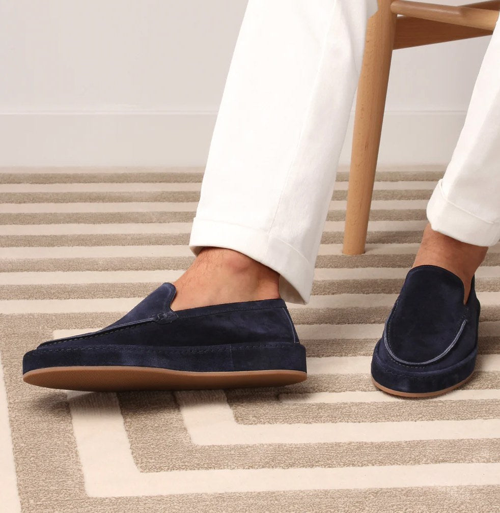 Dominic | Men's Slip-On Loafers with Cushioned Sole, Smart Casual Loafers | Bella Blue | Navy