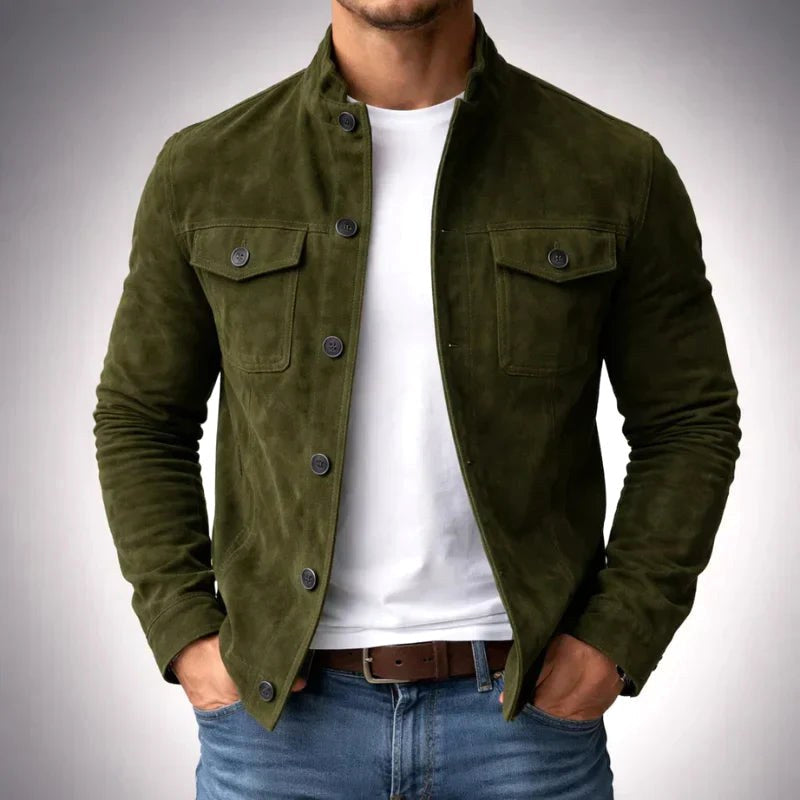 Dominik | Men's Blazer with Structured Cut, Elegant Men's Jacket | Bella Blue | Green