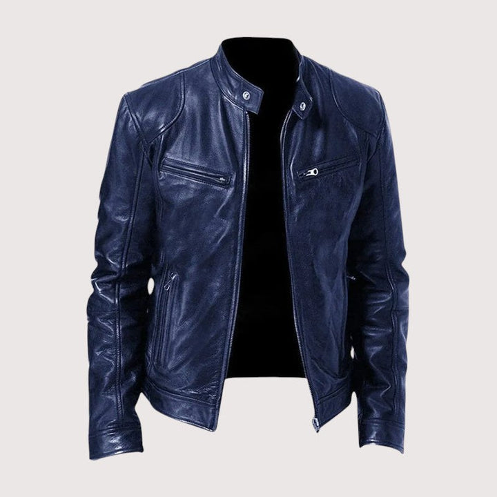 Douglas | Men's Premium Leather Jacket, Classic Tailored Jacket | Bella Blue