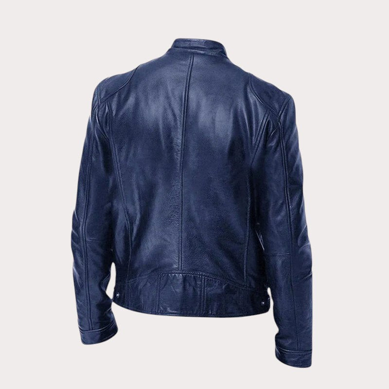 Douglas | Men's Premium Leather Jacket, Classic Tailored Jacket | Bella Blue