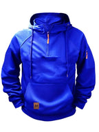 Dylan | Men's Half-Zip Hooded Pullover, Kangaroo Pocket Hoodie | Bella Blue