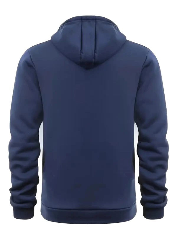 Dylan | Men's Half-Zip Hooded Pullover, Kangaroo Pocket Hoodie | Bella Blue