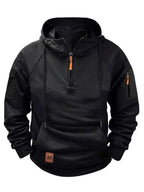 Dylan | Men's Half-Zip Hooded Pullover, Kangaroo Pocket Hoodie | Bella Blue | Navy