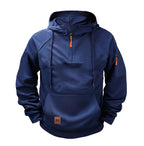 Dylan | Men's Half-Zip Hooded Pullover, Kangaroo Pocket Hoodie | Bella Blue | Blue