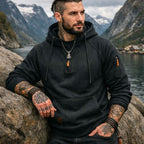 Dylan | Men's Half-Zip Hooded Pullover, Kangaroo Pocket Hoodie | Bella Blue
