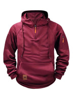 Dylan | Men's Half-Zip Hooded Pullover, Kangaroo Pocket Hoodie | Bella Blue
