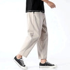 Dylan | Men's Tapered Drawstring Trousers, Relaxed Fit Trousers | Bella Blue