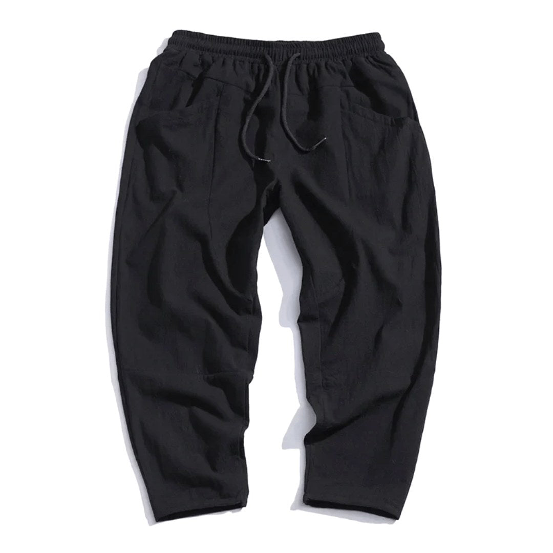 Dylan | Men's Tapered Drawstring Trousers, Relaxed Fit Trousers | Bella Blue